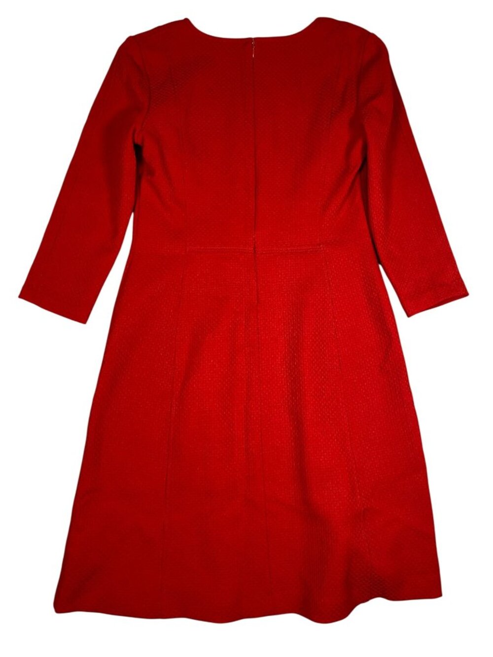 Lauren Ralph Lauren Womens Red Textured Long Sleeve A-Line Dress 8 Polyester - Picture 3 of 9